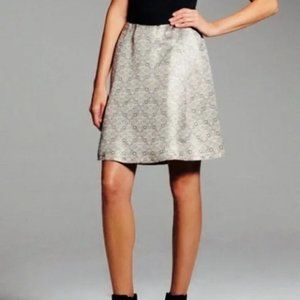 NWT Narciso Rodriguez x Design Nation Women's Skirt 6 Jacquard Gold Metallic